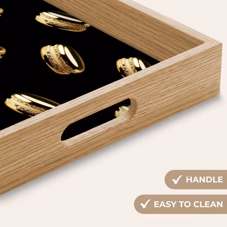 Tray - Macaroons - Pattern - Gold - Black — 9