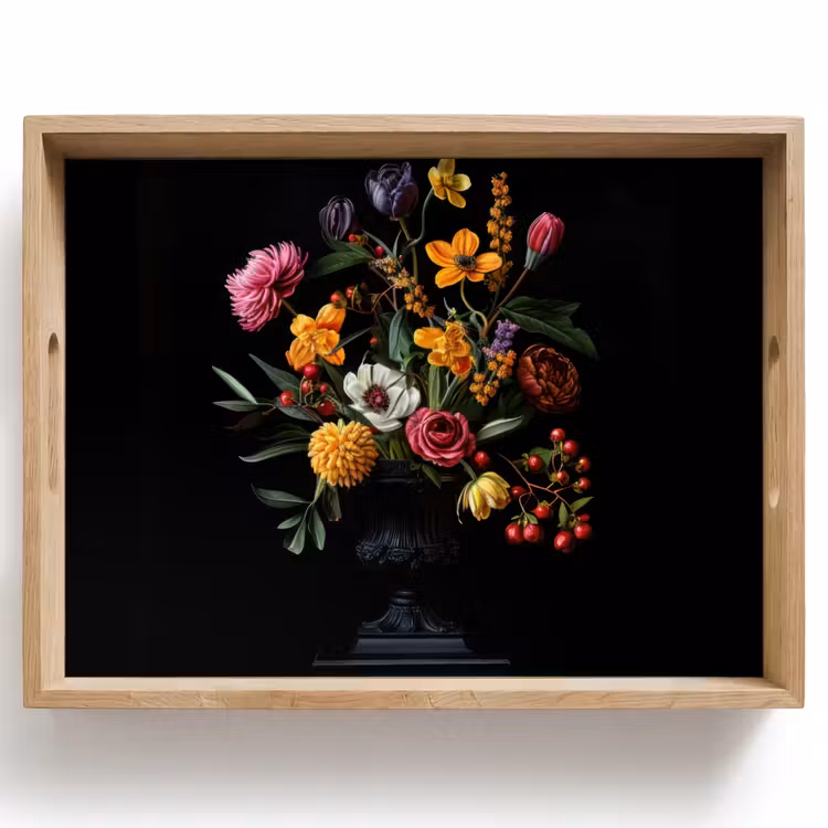 Tray - Ornamental - Bouquet - Leaves — 1