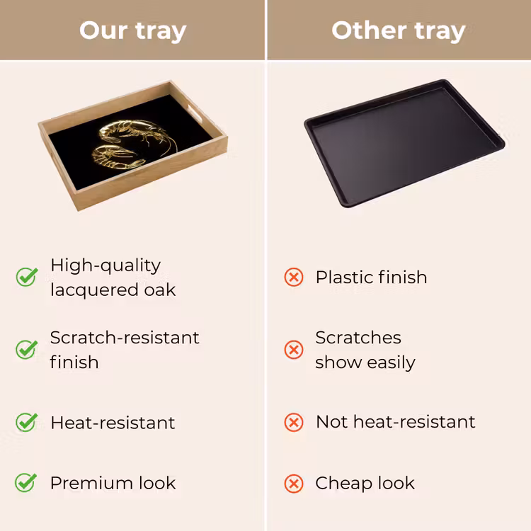 Tray - Shrimp - Black - Gold - Animals — 10