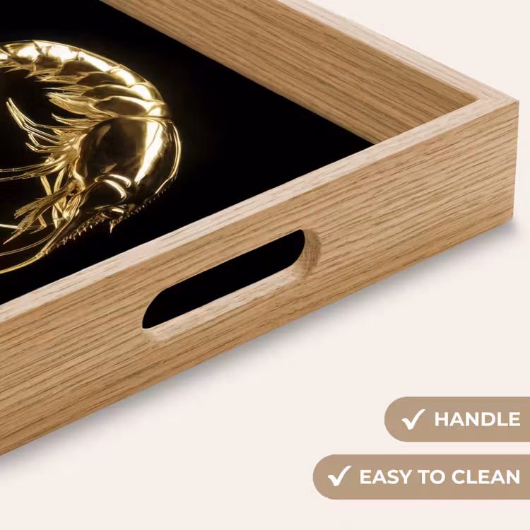 Tray - Shrimp - Black - Gold - Animals — 9