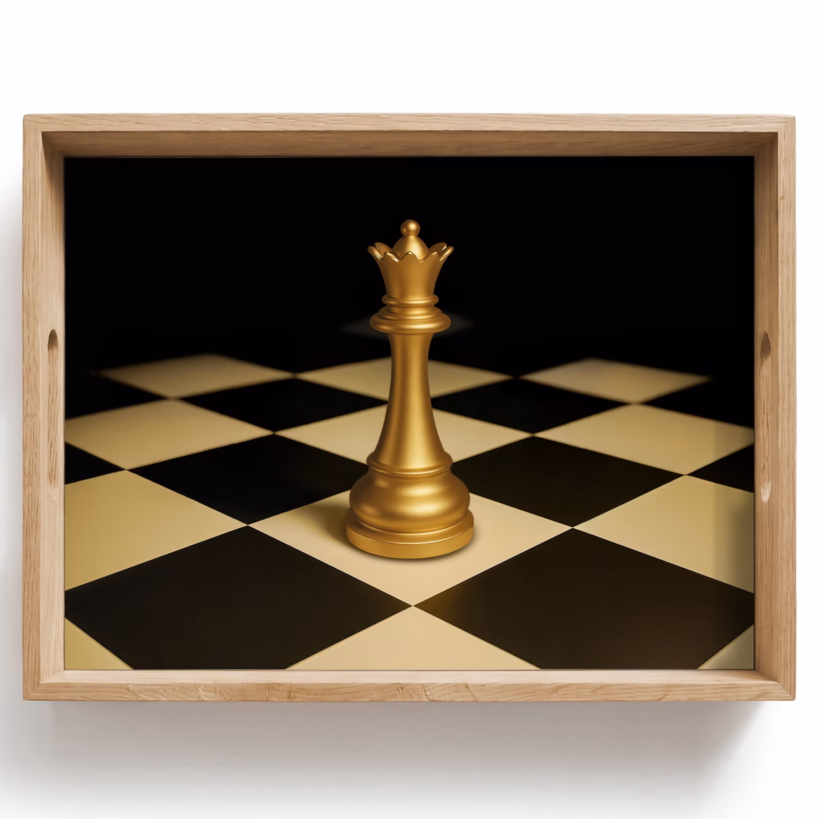 Tray - Queen - Chess piece - Blocked - Gold — 1