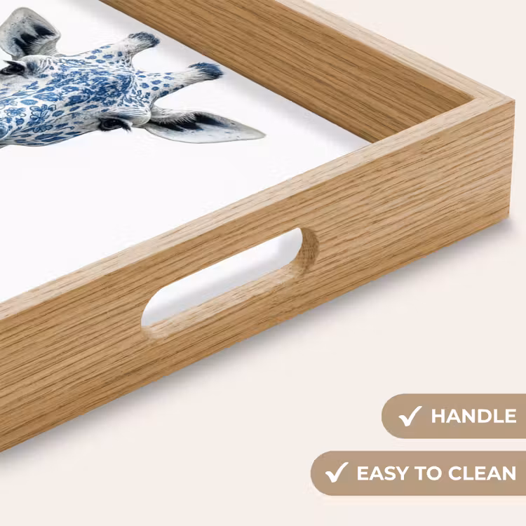Tray - Giraffe - Delft blue - Animals - Minimalist — 9