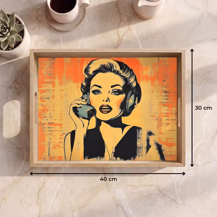 Tray - Retro - Woman - Headphones - Orange — 8