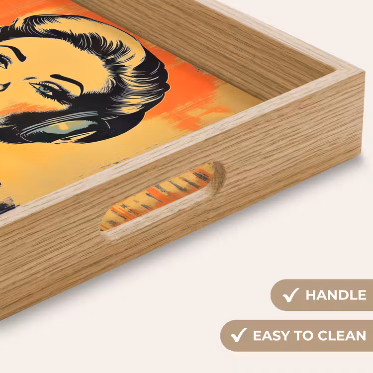 Tray - Retro - Woman - Headphones - Orange — 9