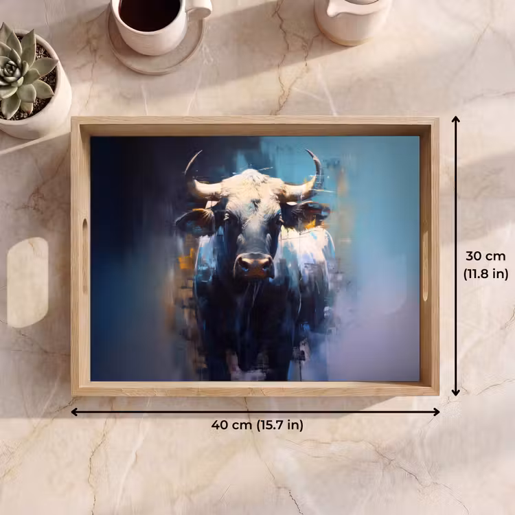 Tray - Taurus - Black - Abstract - Horns — 7