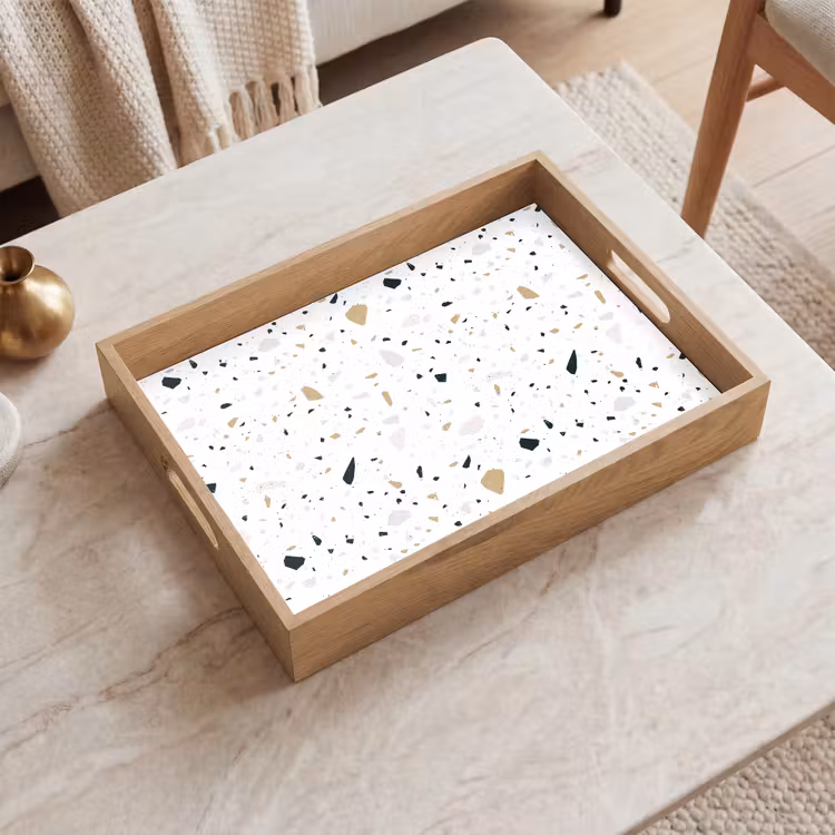 Tray - Terrazzo - Pattern - White - Neutral — 2