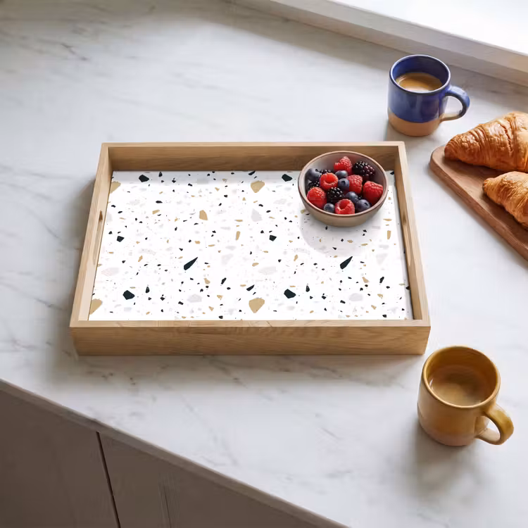 Tray - Terrazzo - Pattern - White - Neutral — 3