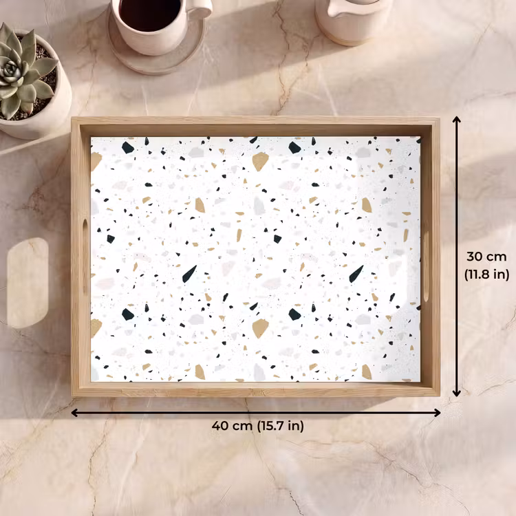 Tray - Terrazzo - Pattern - White - Neutral — 7