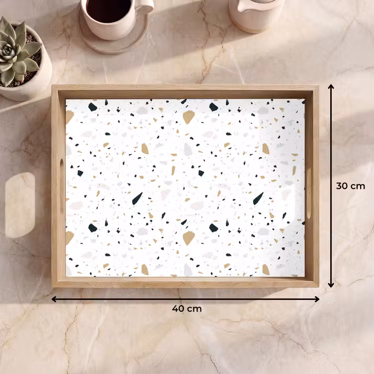 Tray - Terrazzo - Pattern - White - Neutral — 8