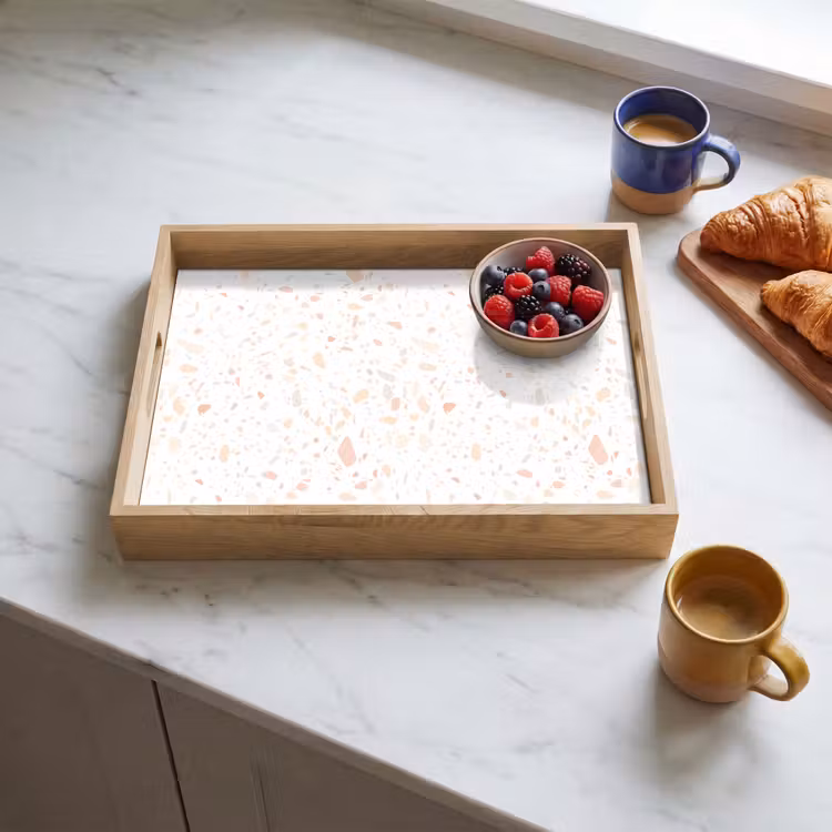 Tray - Terrazzo - Pattern - White - Peach — 3