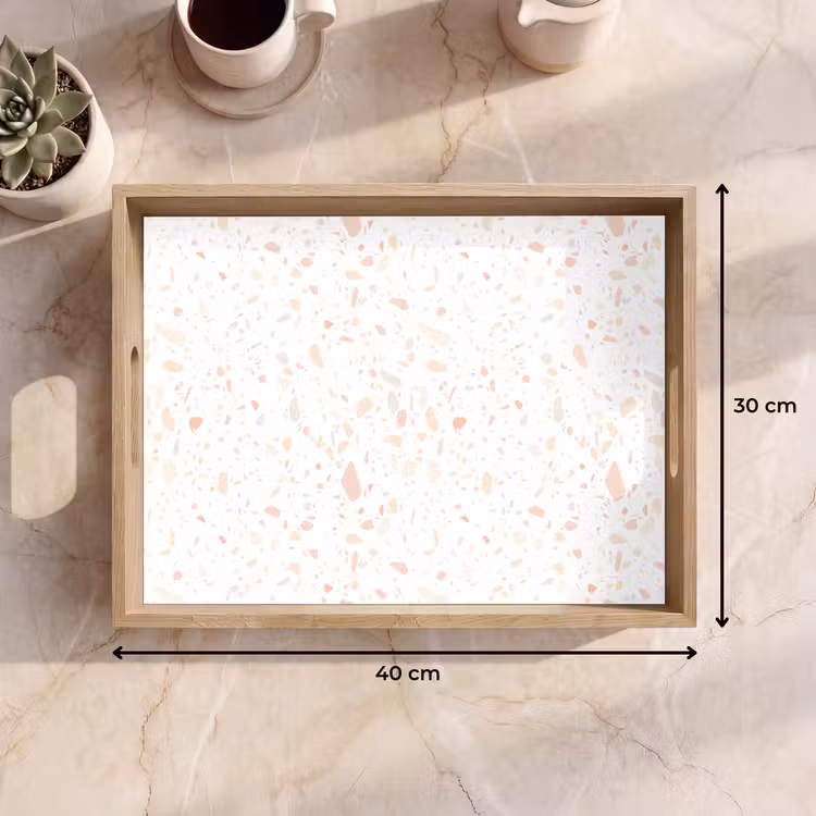 Tray - Terrazzo - Pattern - White - Peach — 8