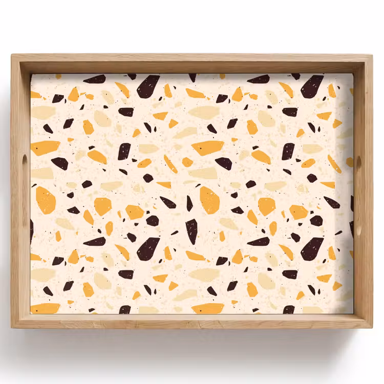 Tray - Terrazzo - Pattern - Yellow -. — 1