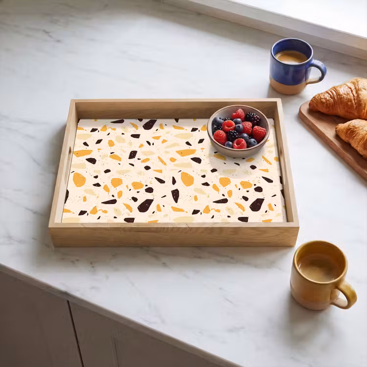 Tray - Terrazzo - Pattern - Yellow -. — 3