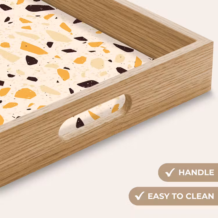 Tray - Terrazzo - Pattern - Yellow -. — 9