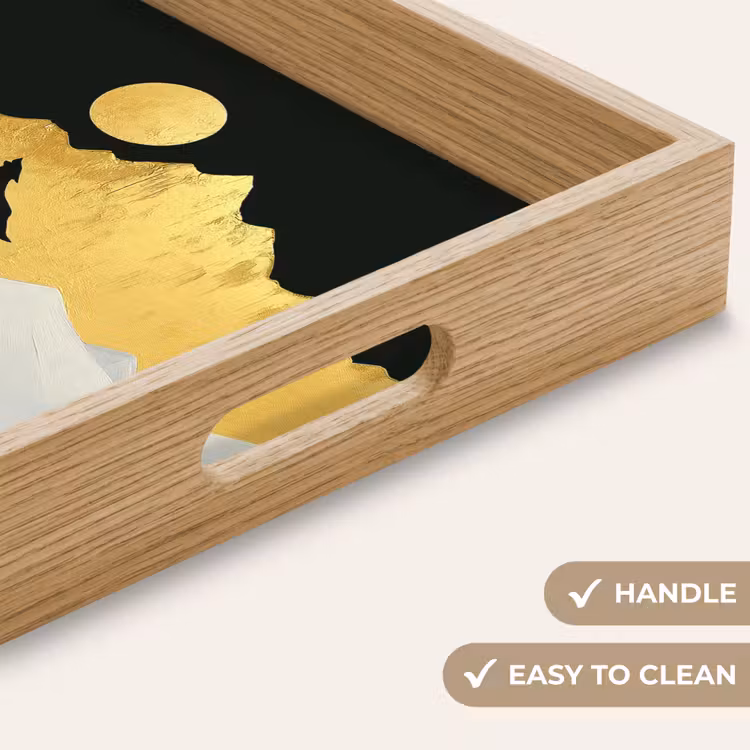Tray - Wolf - Mountains - Moon - Black — 9