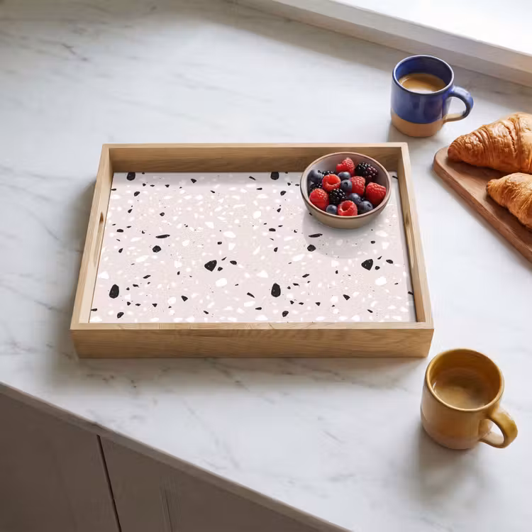 Tray - Terrazzo - Pattern - Soft - Black - White — 3