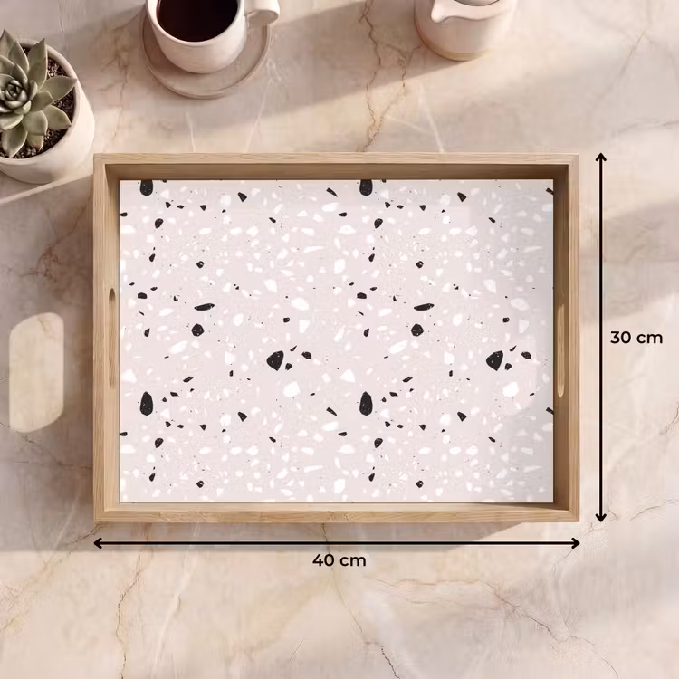 Tray - Terrazzo - Pattern - Soft - Black - White — 8