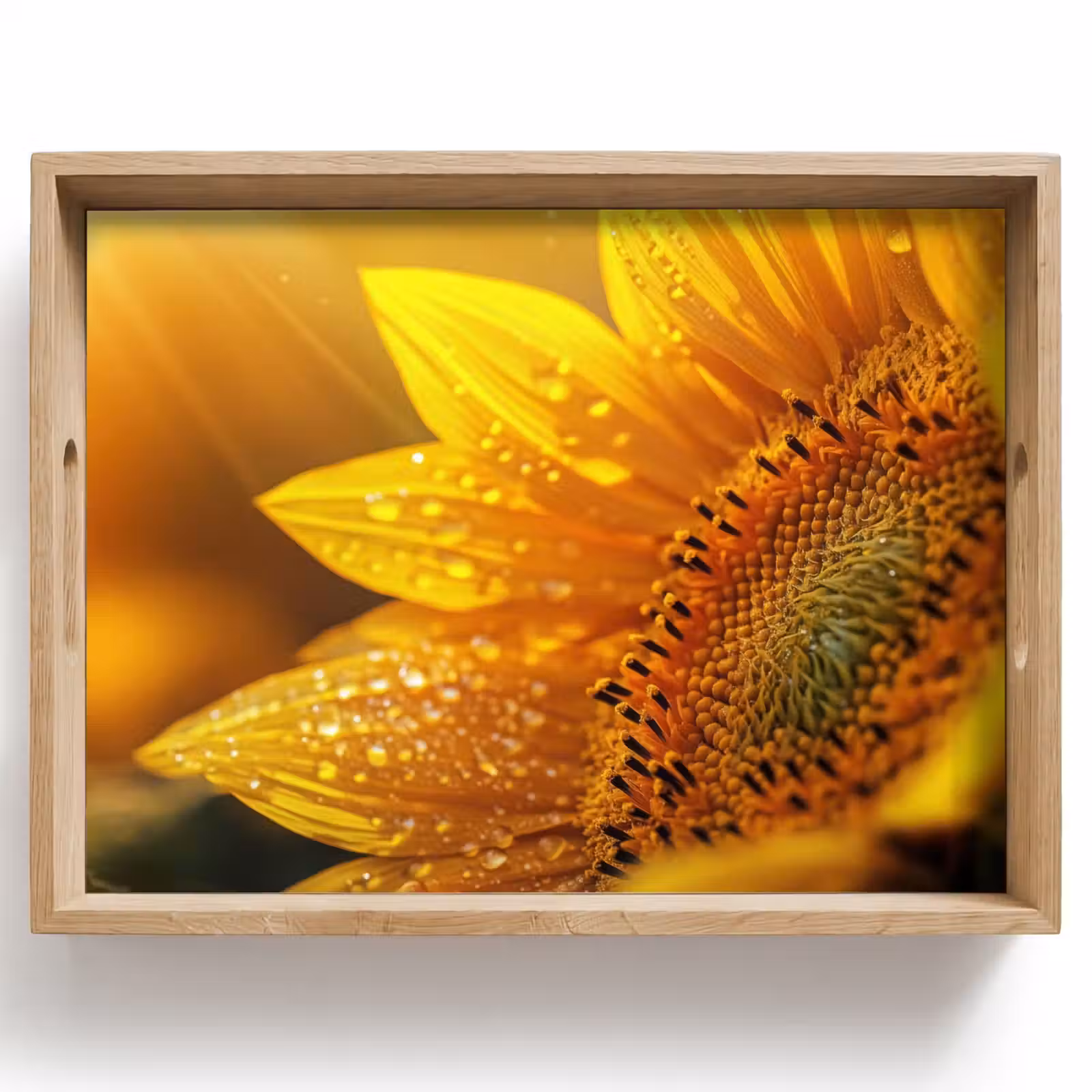 Tray - Sunflower - Dewdrops - Yellow - Sunlight — 1