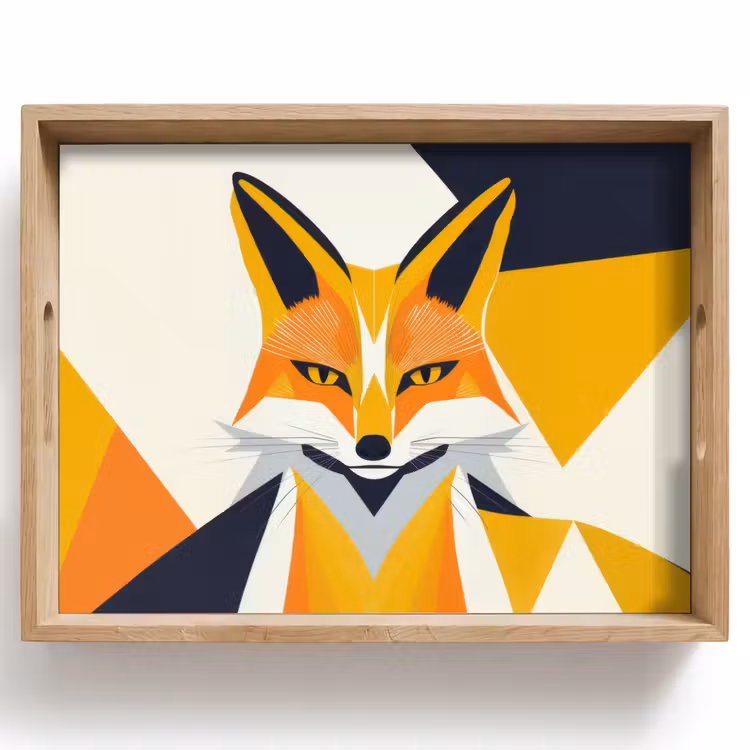 Tray - Fox - Orange - Abstract - Triangles — 1