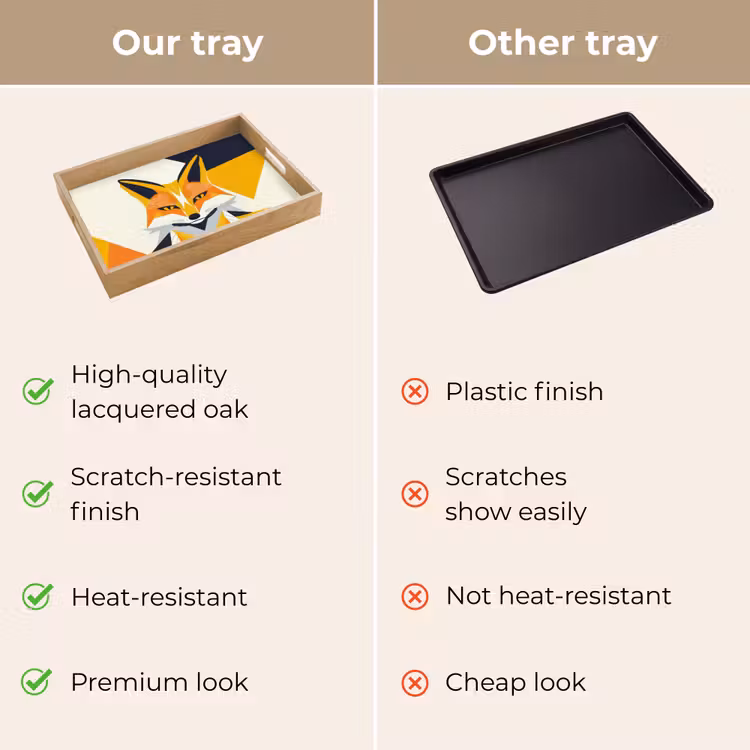 Tray - Fox - Orange - Abstract - Triangles — 10