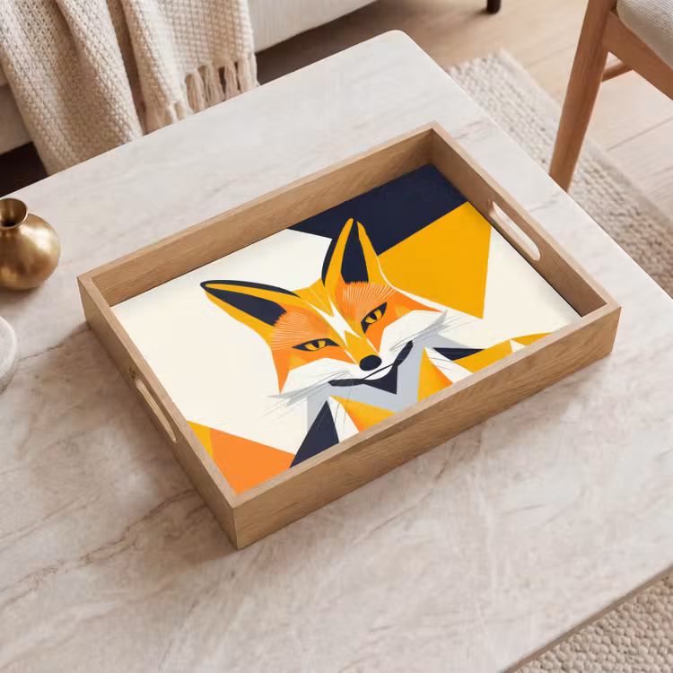 Tray - Fox - Orange - Abstract - Triangles — 2