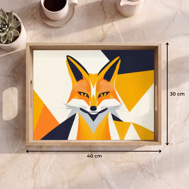 Tray - Fox - Orange - Abstract - Triangles — 8
