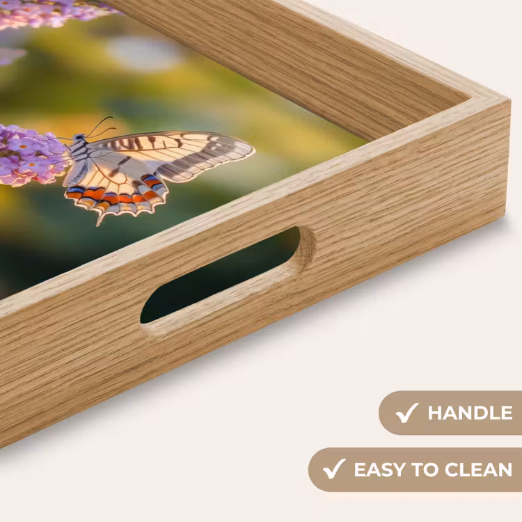 Tray - Ornate - Butterfly - Purple - Flowers — 9
