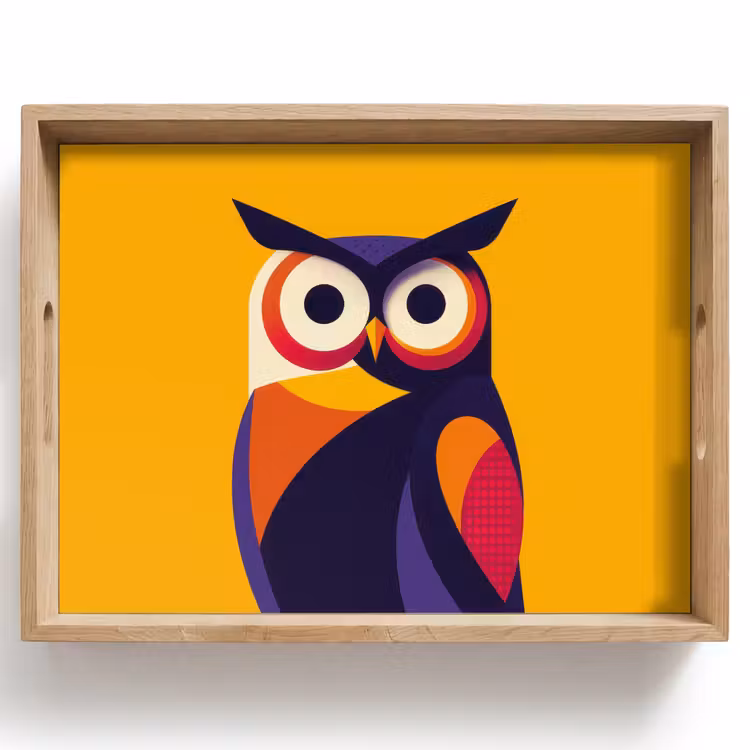 Tray - Owl - Graphic - Colorful - Eyes — 1