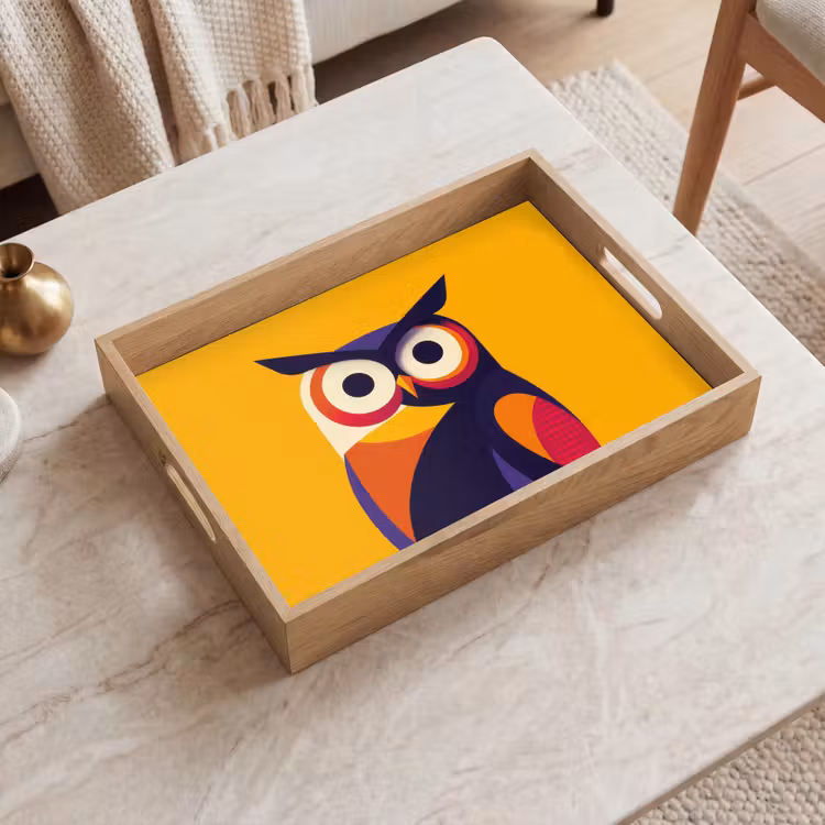 Tray - Owl - Graphic - Colorful - Eyes — 2