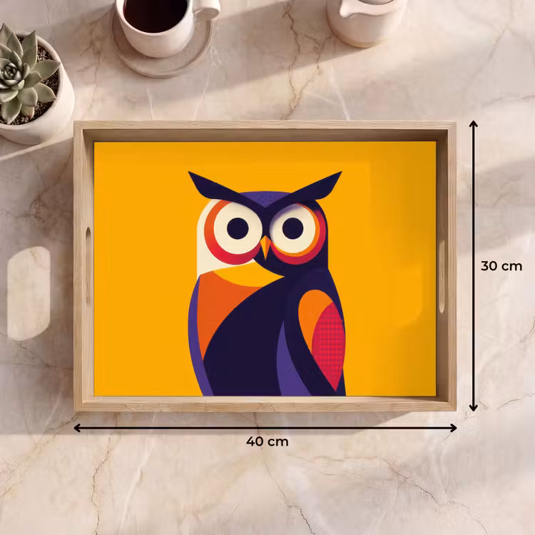 Tray - Owl - Graphic - Colorful - Eyes — 8