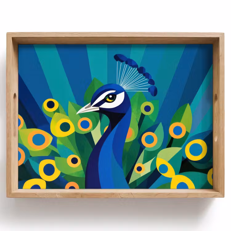 Tray - Peacock - Circles - Blue — 1