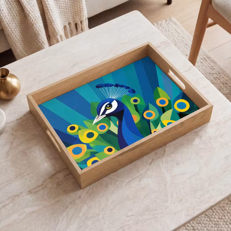 Tray - Peacock - Circles - Blue — 2