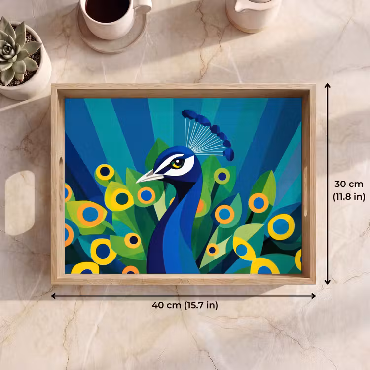 Tray - Peacock - Circles - Blue — 7