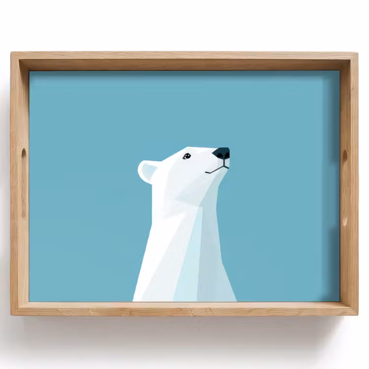 Tray - Polar bear - Light blue - Minimalist — 1