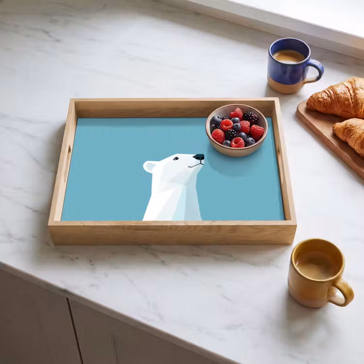 Tray - Polar bear - Light blue - Minimalist — 3