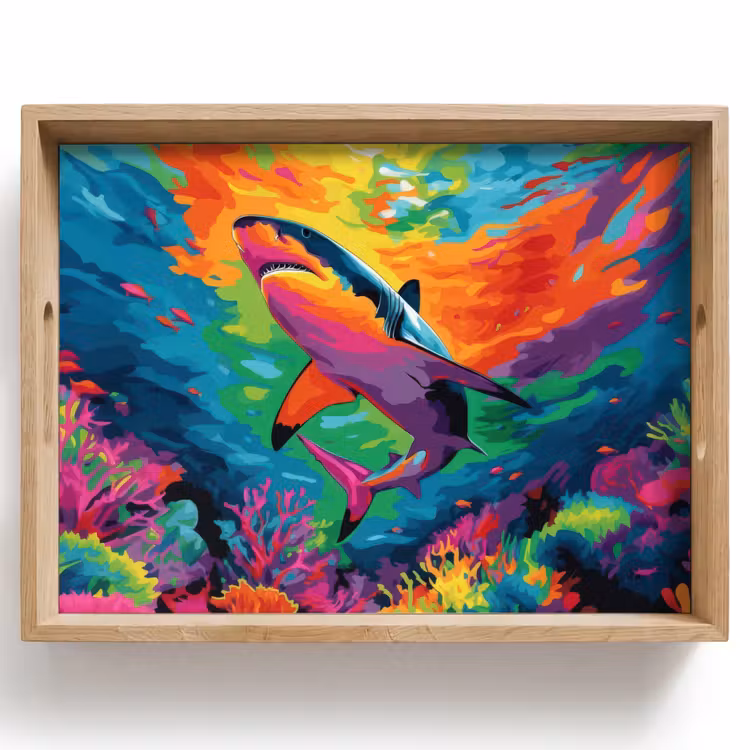 Tray - Shark - Coral reef - Abstract - Colorful — 1