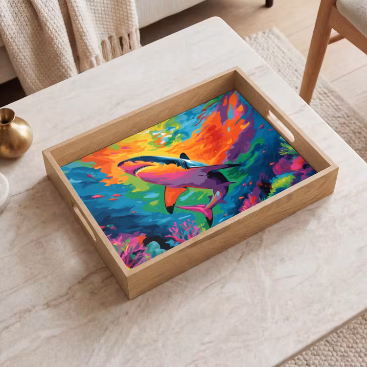 Tray - Shark - Coral reef - Abstract - Colorful — 2
