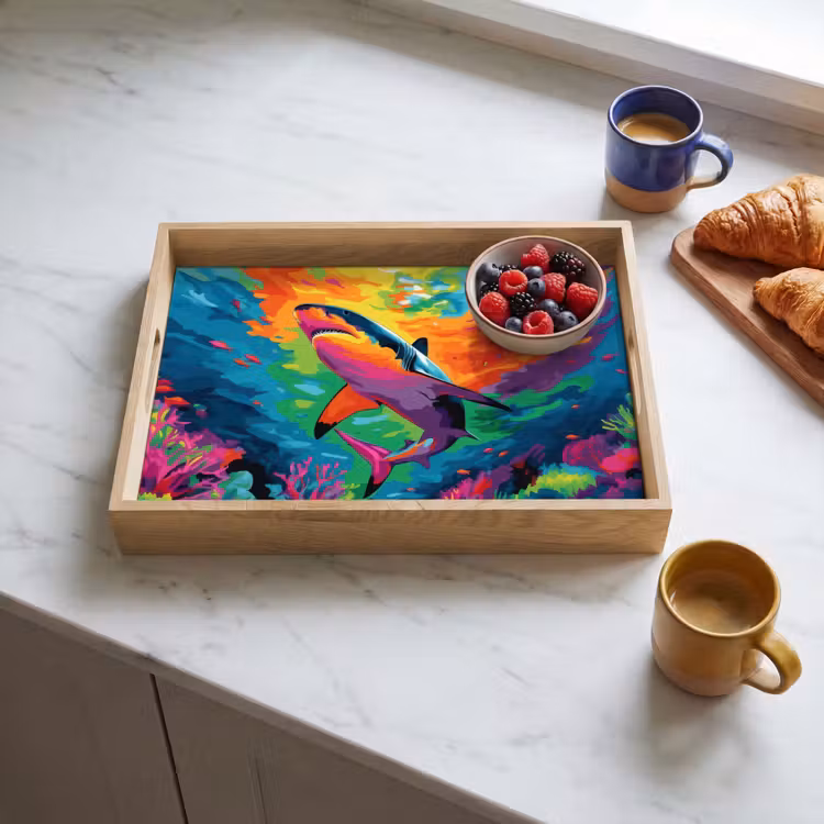 Tray - Shark - Coral reef - Abstract - Colorful — 3