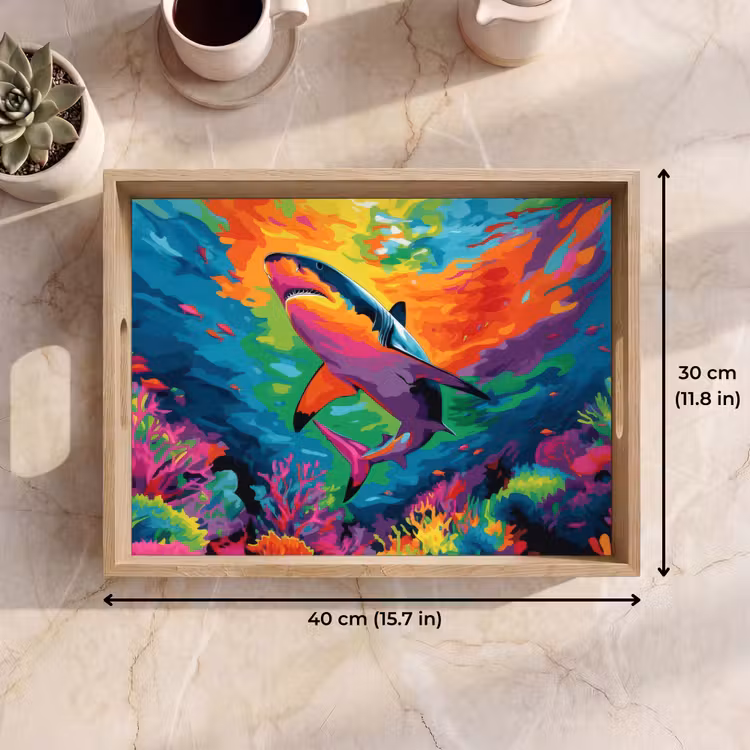 Tray - Shark - Coral reef - Abstract - Colorful — 7