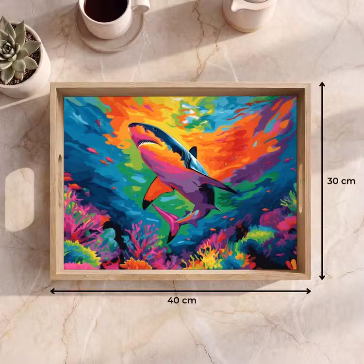 Tray - Shark - Coral reef - Abstract - Colorful — 8