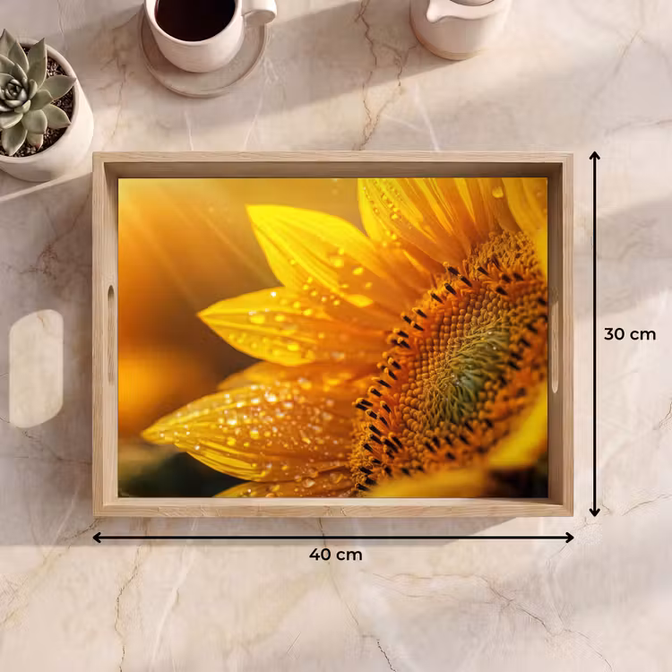 Tray - Sunflower - Dewdrops - Yellow - Sunlight — 8