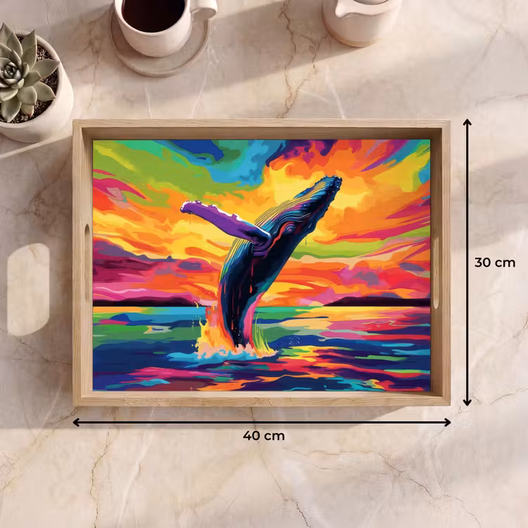 Tray - Sunset - Whale - Painted - Colorful — 8