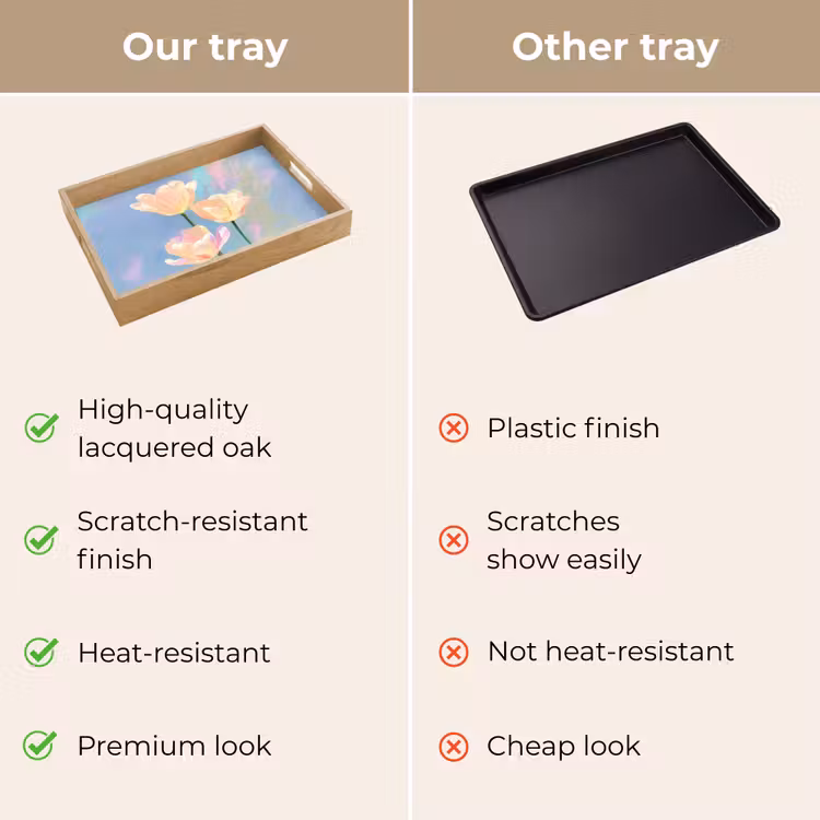 Tray - Tulips - Pink accents - Blue — 10