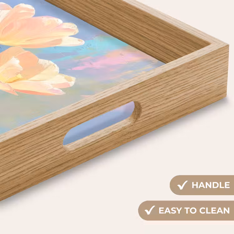 Tray - Tulips - Pink accents - Blue — 9