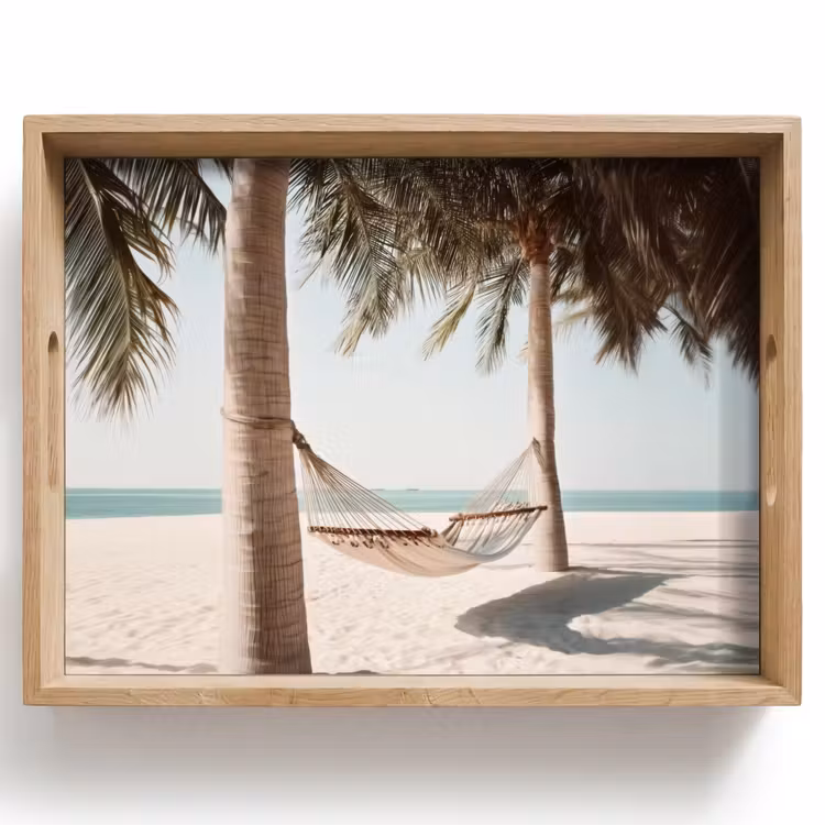 Tray - Hammock - Palm trees - Beach - Sea — 1