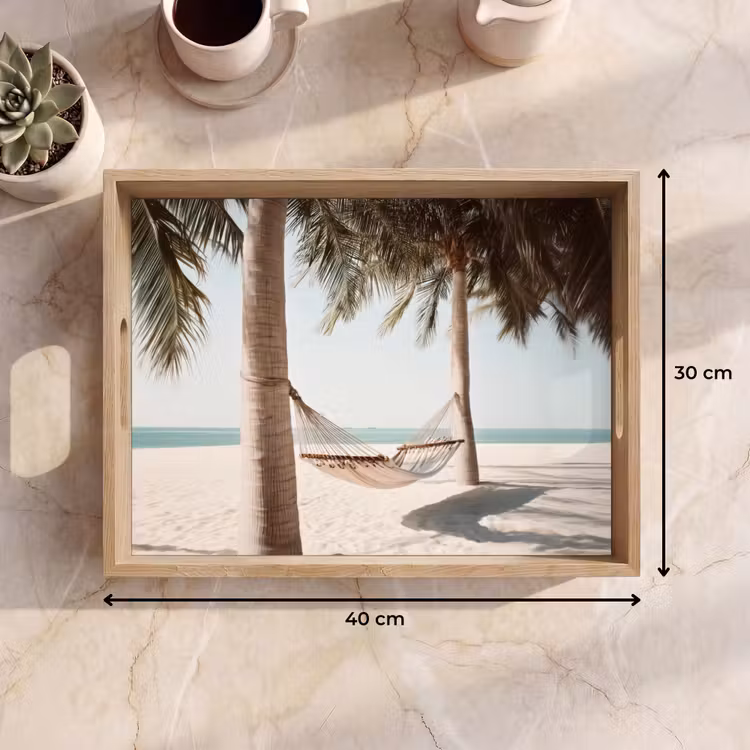 Tray - Hammock - Palm trees - Beach - Sea — 8