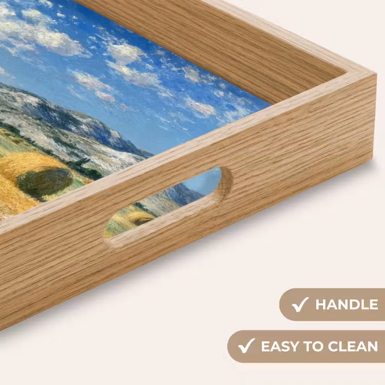 Tray - Landscape - Straw bales - Mountains - Clouds — 9