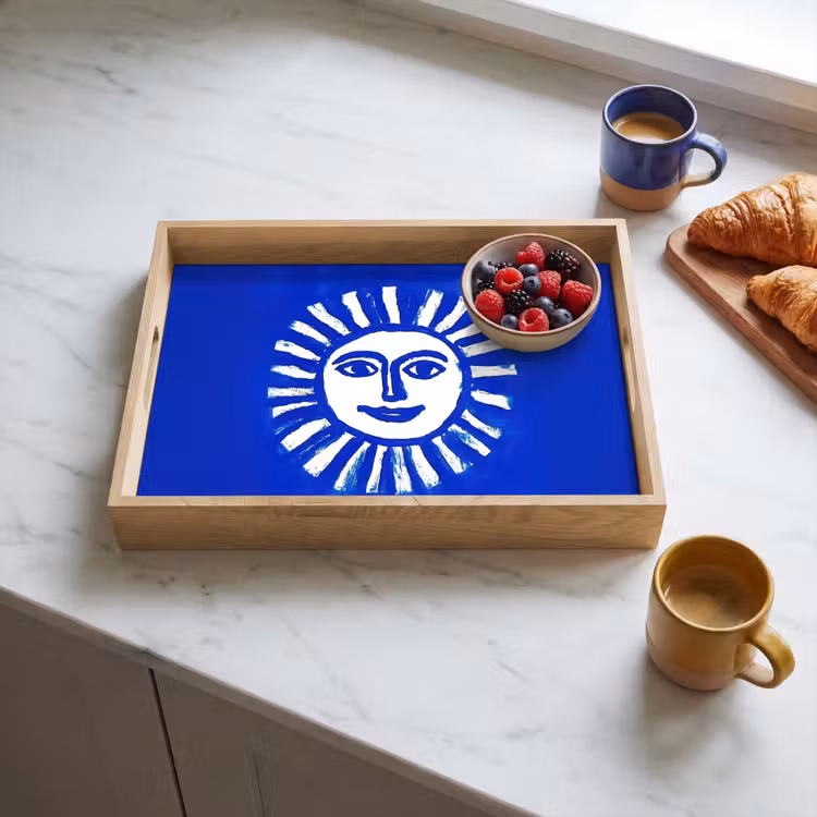 Tray - Sun - Face - Brush texture - Blue — 3