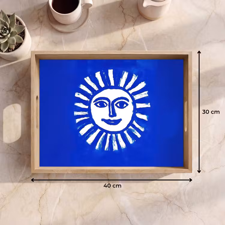 Tray - Sun - Face - Brush texture - Blue — 8