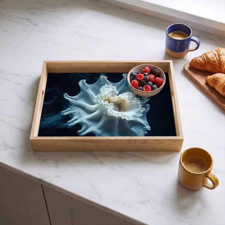 Tray - Sea creature - White - Waves - Water — 3
